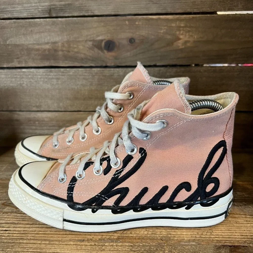 Womens Converse CT 70 Scripted Signature Rose Gold Sneakers Shoes Size 5.5W 3.5M